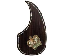 Acoustic Guitar Pickguard For Martin D45 Premium Rosewood or Mahogany Solid Wood Scratch Plate with Real Abalone Shell Inlay, Multiple Floral Patterns, Fits Most 40-42 Inch Dreadnought Guitars (#21)