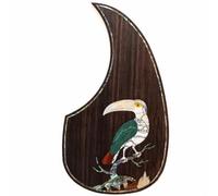 Acoustic Guitar Pickguard For Martin D45 Premium Rosewood or Mahogany Solid Wood Scratch Plate with Real Abalone Shell Inlay, Multiple Floral Patterns, Fits Most 40-42 Inch Dreadnought Guitars (#8)