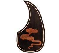 Acoustic Guitar Pickguard For Martin D45 Premium Rosewood or Mahogany Solid Wood Scratch Plate with Real Abalone Shell Inlay, Multiple Floral Patterns, Fits Most 40-42 Inch Dreadnought Guitars (#39)