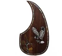 Acoustic Guitar Pickguard For Martin D45 Premium Rosewood or Mahogany Solid Wood Scratch Plate with Real Abalone Shell Inlay, Multiple Floral Patterns, Fits Most 40-42 Inch Dreadnought Guitars (#70)