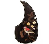 Acoustic Guitar Pickguard For Martin D45 Premium Rosewood or Mahogany Solid Wood Scratch Plate with Real Abalone Shell Inlay, Multiple Floral Patterns, Fits Most 40-42 Inch Dreadnought Guitars (#68)