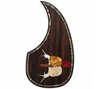 Acoustic Guitar Pickguard For Martin D45 Premium Rosewood or Mahogany Solid Wood Scratch Plate with Real Abalone Shell Inlay, Multiple Floral Patterns, Fits Most 40-42 Inch Dreadnought Guitars (#6)