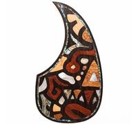 Acoustic Guitar Pickguard For Martin D45 Premium Rosewood or Mahogany Solid Wood Scratch Plate with Real Abalone Shell Inlay, Multiple Floral Patterns, Fits Most 40-42 Inch Dreadnought Guitars (#5)