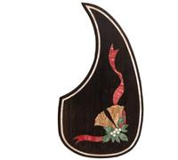 Acoustic Guitar Pickguard For Martin D45 Premium Rosewood or Mahogany Solid Wood Scratch Plate with Real Abalone Shell Inlay, Multiple Floral Patterns, Fits Most 40-42 Inch Dreadnought Guitars (#55)