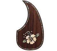 Acoustic Guitar Pickguard For Martin D45 Premium Rosewood or Mahogany Solid Wood Scratch Plate with Real Abalone Shell Inlay, Multiple Floral Patterns, Fits Most 40-42 Inch Dreadnought Guitars (#10)
