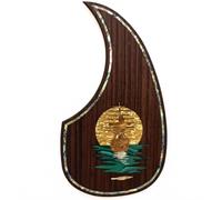 Acoustic Guitar Pickguard For Martin D45 Premium Rosewood or Mahogany Solid Wood Scratch Plate with Real Abalone Shell Inlay, Multiple Floral Patterns, Fits Most 40-42 Inch Dreadnought Guitars (#66)
