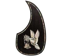 Acoustic Guitar Pickguard For Martin D45 Premium Rosewood or Mahogany Solid Wood Scratch Plate with Real Abalone Shell Inlay, Multiple Floral Patterns, Fits Most 40-42 Inch Dreadnought Guitars (#44)