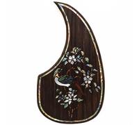 Acoustic Guitar Pickguard For Martin D45 Premium Rosewood or Mahogany Solid Wood Scratch Plate with Real Abalone Shell Inlay, Multiple Floral Patterns, Fits Most 40-42 Inch Dreadnought Guitars (#1)