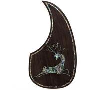 Acoustic Guitar Pickguard For Martin D45 Premium Rosewood or Mahogany Solid Wood Scratch Plate with Real Abalone Shell Inlay, Multiple Floral Patterns, Fits Most 40-42 Inch Dreadnought Guitars (#65)
