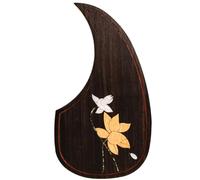 Acoustic Guitar Pickguard For Martin D45 Premium Rosewood or Mahogany Solid Wood Scratch Plate with Real Abalone Shell Inlay, Multiple Floral Patterns, Fits Most 40-42 Inch Dreadnought Guitars (#49)