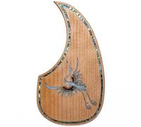 Acoustic Guitar Pickguard For Martin D45 Premium Rosewood or Mahogany Solid Wood Scratch Plate with Real Abalone Shell Inlay, Multiple Floral Patterns, Fits Most 40-42 Inch Dreadnought Guitars (#74)