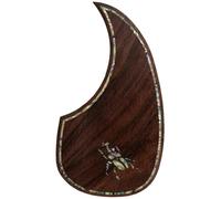 Acoustic Guitar Pickguard For Martin D45 Premium Rosewood or Mahogany Solid Wood Scratch Plate with Real Abalone Shell Inlay, Multiple Floral Patterns, Fits Most 40-42 Inch Dreadnought Guitars (#33)