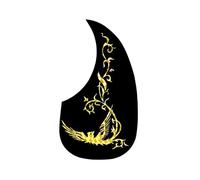 Acoustic Guitar Pickguard Gold Phoenix Dragon Pattern Decorated Self-adhesive PVC Pick Guard Sticker(Gold E)