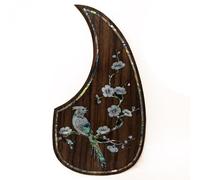 Acoustic Guitar Pickguard Rosewood Inlaid with Real Abalone Shell - Self-Adhesive Scratchplate Compatible with Martin D45/D100/D200 & Most 40-42″ Guitars Protection Plate (#16)