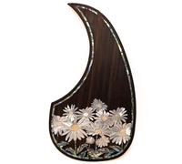 Acoustic Guitar Pickguard Rosewood Inlaid with Real Abalone Shell - Self-Adhesive Scratchplate Compatible with Martin D45/D100/D200 & Most 40-42″ Guitars Protection Plate (#17)