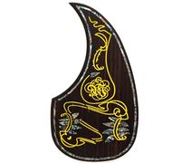 Acoustic Guitar Pickguard Rosewood Inlaid with Real Abalone Shell - Self-Adhesive Scratchplate Compatible with Martin D45/D100/D200 & Most 40-42″ Guitars Protection Plate (#12)