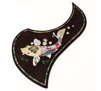 Acoustic Guitar Pickguard Rosewood Koi Fish for Yamaha 40-41 Inch Guitars - Full Abalone Shell Mosaic Inlay, Handcrafted 3M Self-Adhesive Scratch Plate for Acoustic Guitars (SN01)