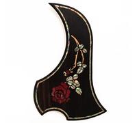 Acoustic Guitar Pickguard Rosewood Koi Fish for Yamaha 40-41 Inch Guitars - Full Abalone Shell Mosaic Inlay, Handcrafted 3M Self-Adhesive Scratch Plate for Acoustic Guitars (SN02)