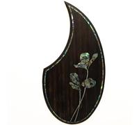 Acoustic Guitar Pickguard Rosewood Teardrop with Abalone Inlay - Self-Adhesive 3M Backing - Fits Most 36-40" Guitars - Compatible with For Martin-style, For Gibson-style, For Taylor-style Guitars (#4)