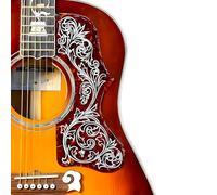 Acoustic Guitar Pickguard - Self-Adhesive, Scratch-Resistant, Thickened 2.4mm for Gibson Guitars with Picks-Compatible Design [Model/Brown-Red]