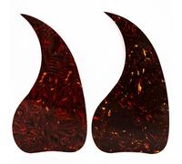 Acoustic Guitar Pickguard Tortoise Shell Style Self-Adhesive Teardrop Scratch Plate Compatible with Gibson J45 & Most 40-42 Inch Guitars (Set of two)