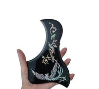 Acoustic Guitar Pickguard Wood guitar pickguard laser flower and bird pattern thickened glue seal(No. 3)