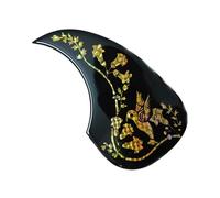 Acoustic Guitar Pickguard Wood guitar pickguard laser flower and bird pattern thickened glue seal(No. 1)