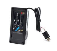 Acoustic Guitar Pickup, 3 Band EQ-505R Preamp Amplifier Equalizer with Piezo Pickup, Black, Guitar Equalizer Tuner