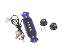 Acoustic Guitar Pickup, 4 Strings Copper Coil Guitar Pickup Replacement, Wireless Design with ABS Soundboard Housing, Easy Installation for Folk Acoustic Electric Guitar Practice a (GMB334 Blue Color)