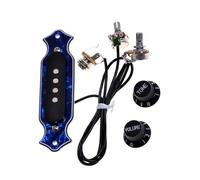 Acoustic Guitar Pickup Accessories Pre Wired Four String Single Coil Tonehole Pickup Assembly For Electric Acoustic Guitars(1set Blue)