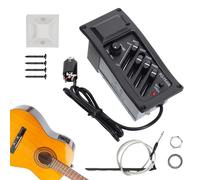 Acoustic Guitar Pickup Amplifier with Volume Knob | Four-Band EQ Equalizer Kit Guitar Pickup for Women Men Girls Boys Band Show Travel Home Holidays Birthday