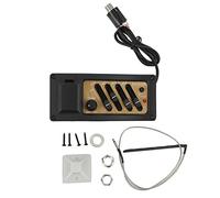Acoustic Guitar Pickup Preamp with 4 Band EQ Equalizer System, Piezo Pickup for Acoustic Guitar, Wood Grain Color Tone Control Unit with Mounting Kit for Stage and Studio
