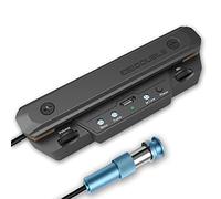 Acoustic Guitar Pickup Rechargable Active Soundhole Guitar Pickup Adjustable Pickup For Guitar Magnetic Coil Build-In Guitar Microphone Pickup Double X0 Black