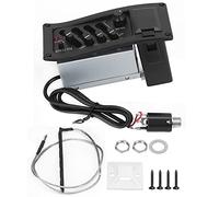 Acoustic Guitar Pickup with Equalizer, Wireless Sound Hole Pickup for Electric Box, Bass Mid Treble Control, Easy Install Kit with Pickup Strip for Stringed Instruments