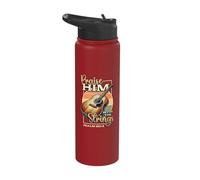 Acoustic Guitar Praise Him with The Strings Guitar Player Stainless Steel Insulated Water Bottle