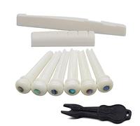 Acoustic Guitar Pre-Slotted Bone Nut Replacement 6 String Guitar Bridge Saddle With Bridge Pins Music Instrument Parts