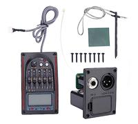 Acoustic Guitar Preamp EQ with 5 - Band Equalizer, LCD Tuner, Piezo Pickup System, Black - Precise Loudness Control, Easy Assembly, Guitar Amplification and Tone Shaping