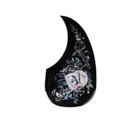 Acoustic Guitar Scratch Plate Acoustic Guitar Pickguard 41 Inch D-shaped Water Drop Color Shell Color Wooden Guitar Strum Baffle Sticker(B)