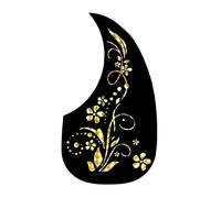 Acoustic Guitar Scratch Plate Acoustic Guitar Pickguard Gold Phoenix Dragon Pattern Decorated Self-adhesive PVC Pick Guard Sticker(Gold B)
