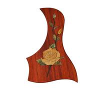 Acoustic Guitar Scratch Plate Guitar Solid Wood Carved Pickguard Backing Double-sided Adhesive Bird-shaped Wooden Guitar Accessories(G)