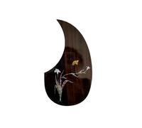 Acoustic Guitar Scratch Plate Shell Inlaid Folk Guitar Pickguard Rosewood Ebony Backing Double-sided Adhesive(B)