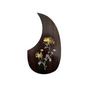 Acoustic Guitar Scratch Plate Shell Inlaid Folk Guitar Pickguard Rosewood Ebony Backing Double-sided Adhesive(C)