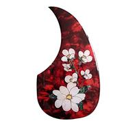 Acoustic Guitar Scratchplate Flame Red Acoustic Guitar Drop-shaped Guard Elastic Soft Self-Adhesive Guitar Guard Acoustic Guitar Pickguard