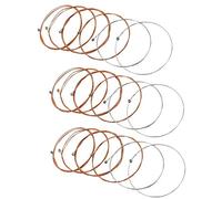 Acoustic Guitar Strings 3 Full Sets with Stainless Steel Core Phosphor Bronze Color Alloy Wound Nickel-plated Bead Head Including E-1st B-2nd G-3rd D-4th A-5th E-6th