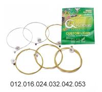 Acoustic Guitar Strings 6 Pcs Set, Copper Alloy Wound with Hexagonal Steel Core, 10-48 11-50 12-53 Gauge, Full Size for Adult Players