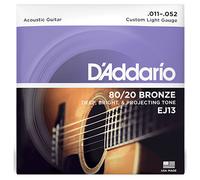 ACOUSTIC GUITAR STRINGS - D'ADDARIO EJ13 - 80/20 BRONZE - CUSTOM LIGHT - 11-52