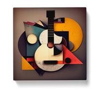 Acoustic Guitar Suprematism No.1 Canvas Print for Living Room Bedroom Home Office Décor, Wall Art Picture Ready to Hang, 20x20 Inch (50x50 cm)