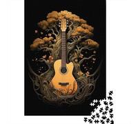 Acoustic Guitar Tree Life 1000 Piece Jigsaw Puzzle, 52x38cm/1000pcs, for Adults, Screen-Free Leisure, Focused Puzzle Time And Time at Home