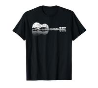 Acoustic Guitar Treeline Sunset Six String Guitar T-Shirt