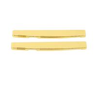 Acoustic Guitar Unbleached Bone Saddle, Acoustic Guitar Saddle Bridge Replacement Brass Metal Musical Instrument Accessories(2 Pcs/Set)